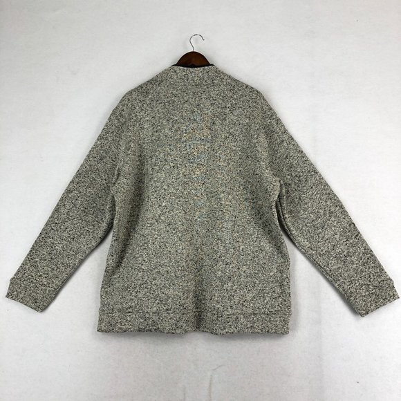 Eddie Bauer Men's Size XX-Large Grey Fleece Lined Knit Partial Snap Pullover - Picture 12 of 12